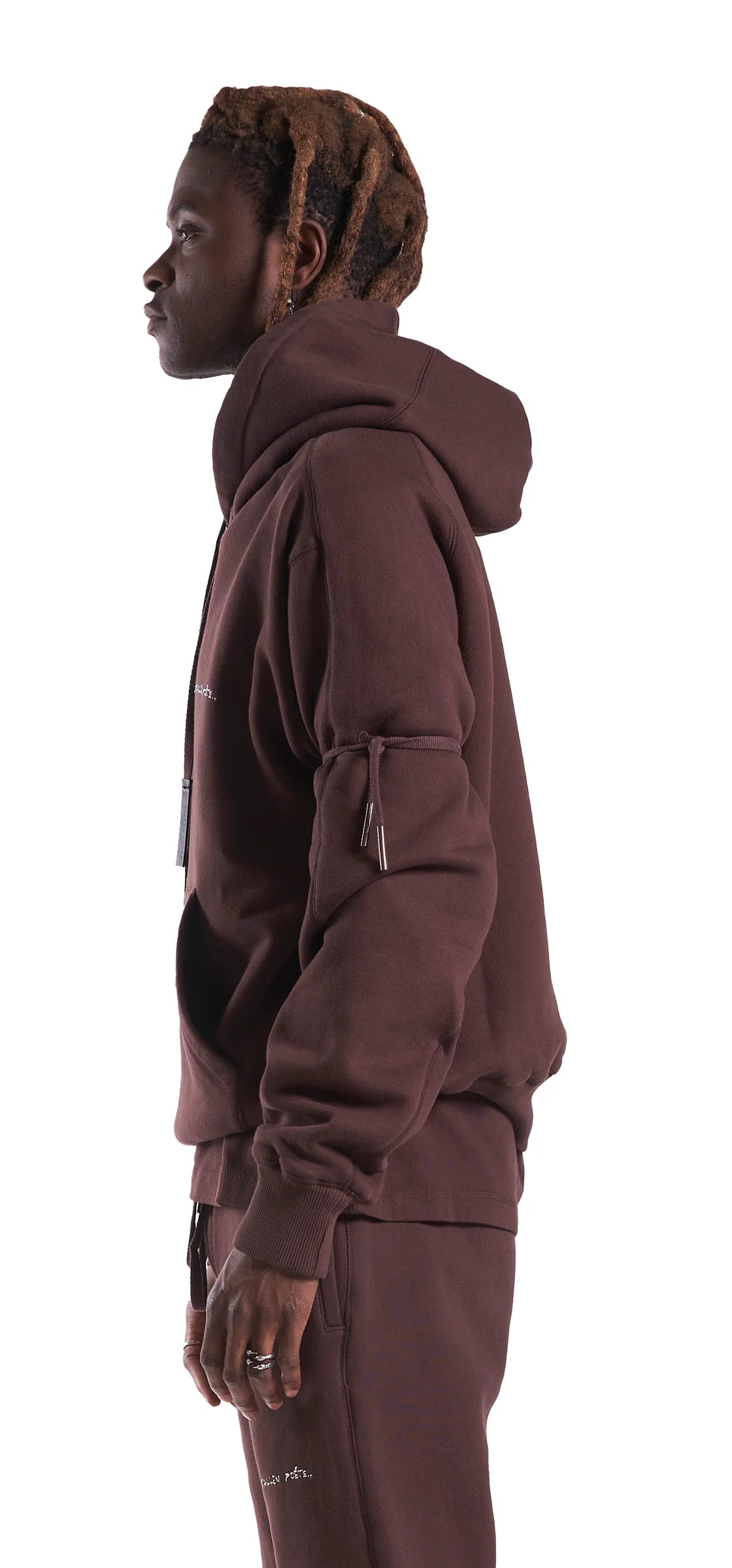 AFP HAND EMBROIDERED CHEST EARTH HOODIE BROWN